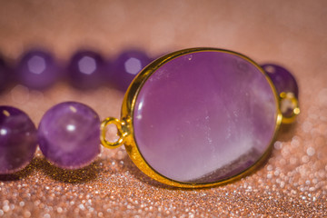 Amethyst beaded bracelet