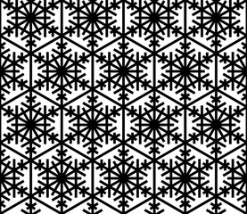 Seamless traditional Japanese pattern Kumiko in the form of snowflakes