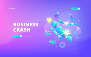 Business crash web banner