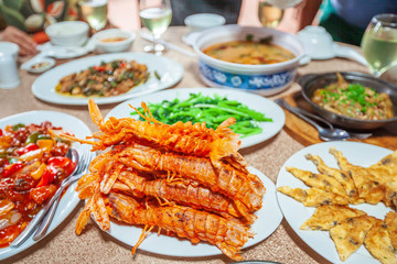 Khmer seafood set.