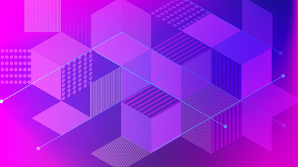 Geometric background in Origami style with gradient.Ultraviolet background.