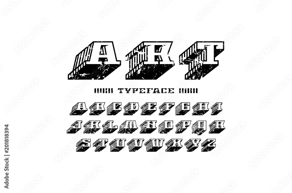 Fototapete decorative slab serif bulk font in retro style