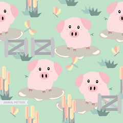 Obraz premium Animal Seamless Pattern Decoration for Child 