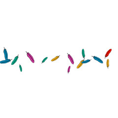 Colorful feathers. Prints of Colored feathers Design for Goods for Pets. Simple Pattern for Print, Logo or Poster. Vector Confetti Background.