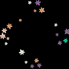 Festive Background with Colorful  flowers. Feminine Pattern for Postcard, Print, Banner or Poster. Small Pretty  flowers For Party Decoration, Wedding, Birthday or Anniversary Invitation. 