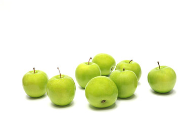 Fresh green apple on white background , isolated