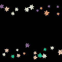 Festive Background with Colorful  flowers. Feminine Pattern for Postcard, Print, Banner or Poster. Small Pretty  flowers For Party Decoration, Wedding, Birthday or Anniversary Invitation. 