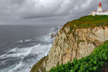 Fototapeta na wymiar Cabo da Roca Lighthouse, the end of Europe