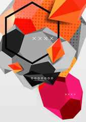 Obraz premium Color 3d geometric composition poster
