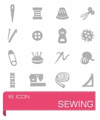 Vector Sewing icon set