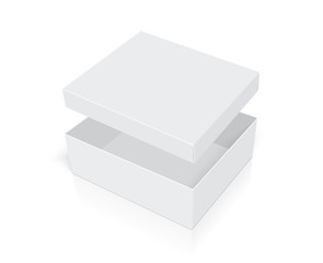 white cardboard box open  mock up  template