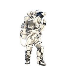 Astronaut on white. Mixed media