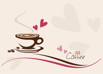 hot coffee , cafeteria , icon, business logo design