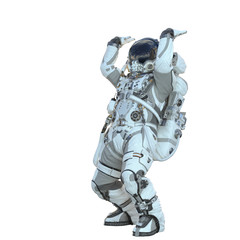 Astronaut on white. Mixed media