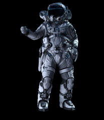 Astronaut in darkness. Mixed media