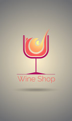 Wine shop logo template design