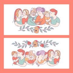 Happy family. Family day.  Vector illustration.