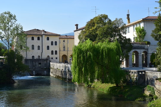 Sacile - Palazzo Ragazzoni ed il fiume Livenza