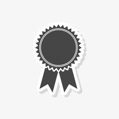 Badge with ribbons sticker, Award ribbon, simple vector icon