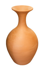 clay jug handmade isolated on white