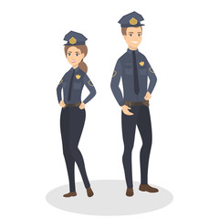 Isolated police couple.
