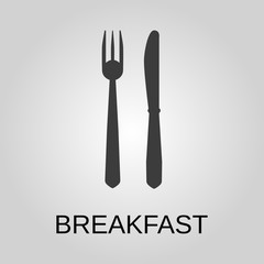 Breakfast icon. Breakfast symbol. Flat design. Stock - Vector illustration