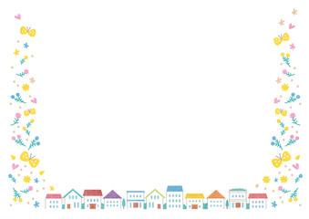 家 春 水彩 フレーム