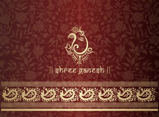 Ganesha, wedding card, royal Rajasthan, India