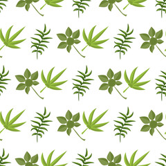 Tropical pattern palm summer green palm leaves background.