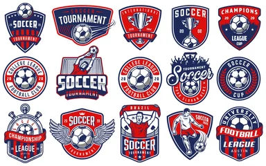 Gordijnen Set of soccer emblems © DGIM studio