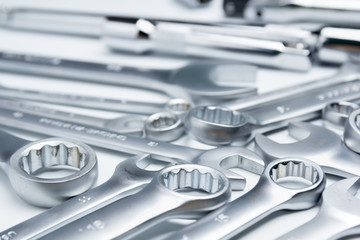 Fototapeta premium The wrench steel tools for repair