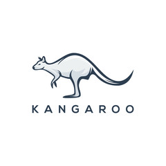 kangaroo logo template - vector illustration
