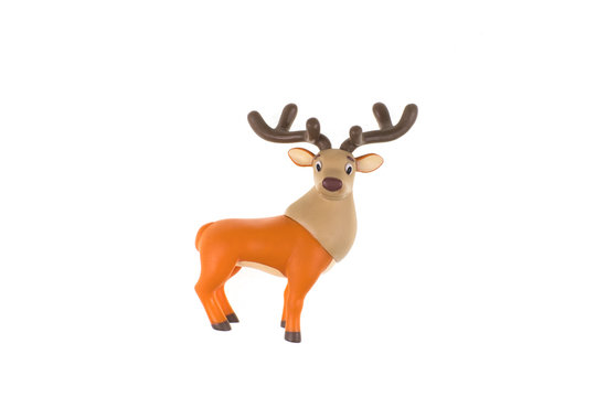 toy reindeer on white background