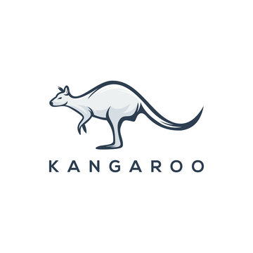 kangaroo logo template - vector illustration