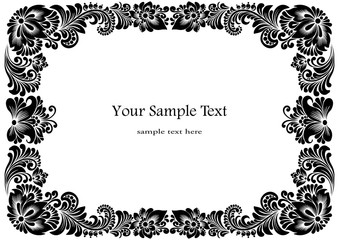 black square frame with floral ornament