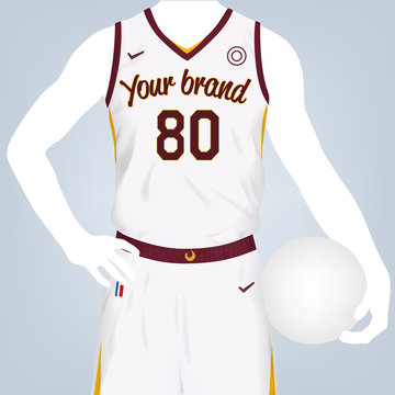 Vector illustration of basketball team kit template