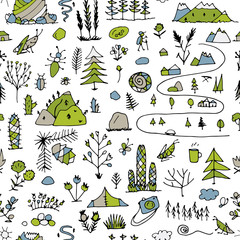 Wild field, nature seamless pattern for your design