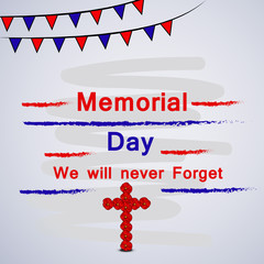 Naklejka premium Illustration of USA Memorial Day background