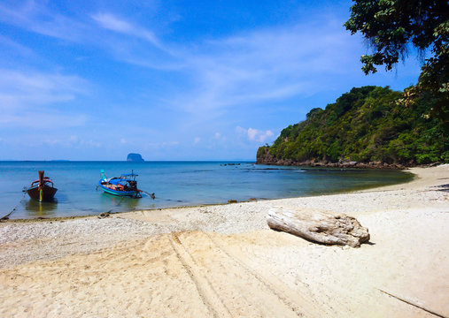 Boat at Panka Noi beach, Koh Bulone island , Satun 