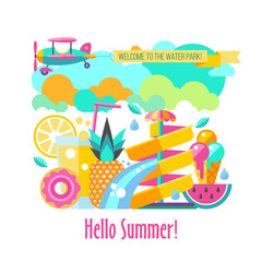 Hello summer. Vector illustration.