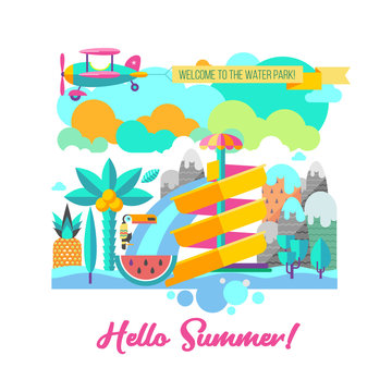 Hello summer. Vector illustration.