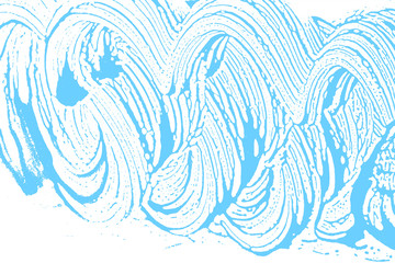 Natural soap texture. Amusing light blue foam trace background. Artistic stunning soap suds. Cleanliness, cleanness, purity concept. Vector illustration.