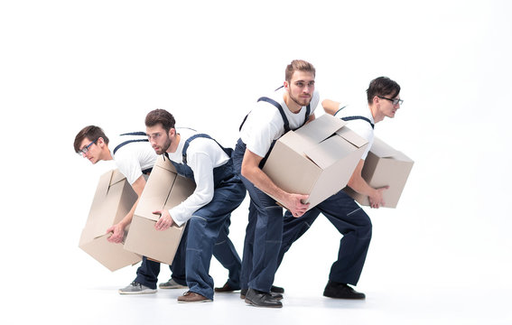 Movers in a hurry to do their job.