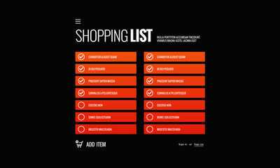 Shopping List App Web UX UI Design