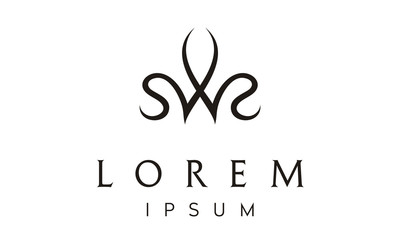 Obraz premium Crown Queen Monogram SWS Initial logo design inspiration