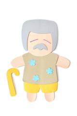 Grandfather paper cut on white background - isolated