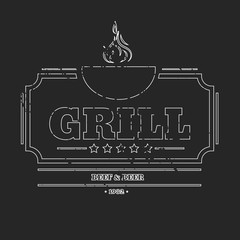 Grill Design Element in Vintage Style   design eps 10 vector illustration.