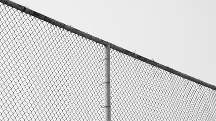 cage metal net at the jail- monochrome