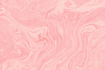 Fototapeta premium Suminagashi marble texture hand painted with red ink. Digital paper 1077 performed in traditional japanese suminagashi floating ink technique. Marvelous liquid abstract background.