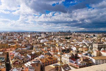 Obraz premium Valencia, Spain - panoramic view of the city, the sky and clouds